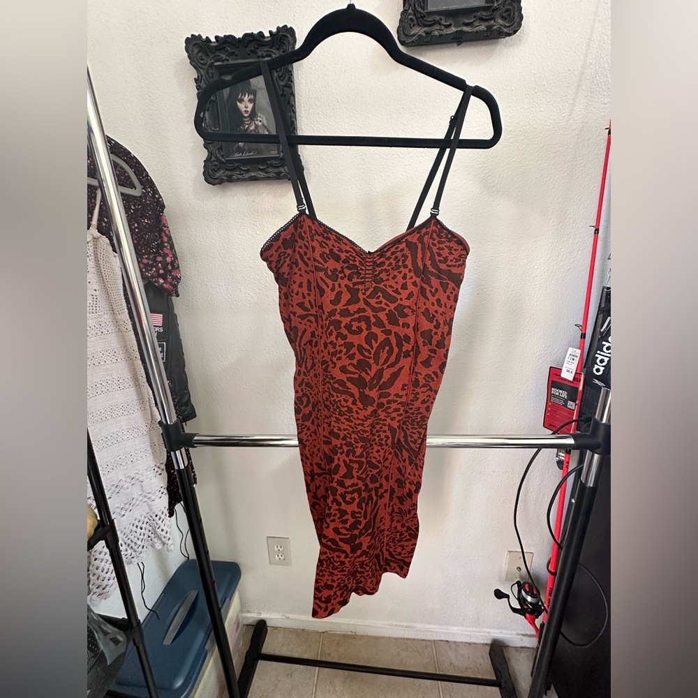 Free People Intimately Cheetah Bodycon Slip Dress